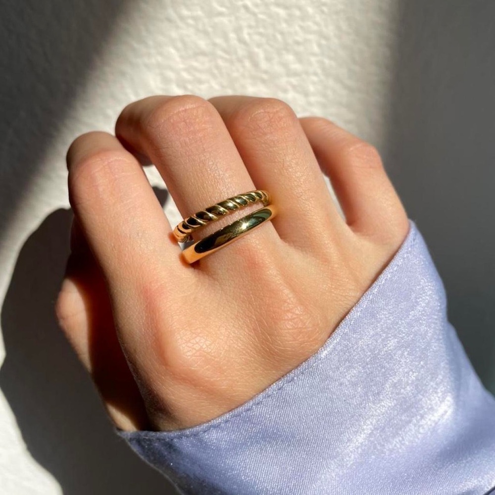 🔥SALE🔥18K Gold Stacked Twist Ring